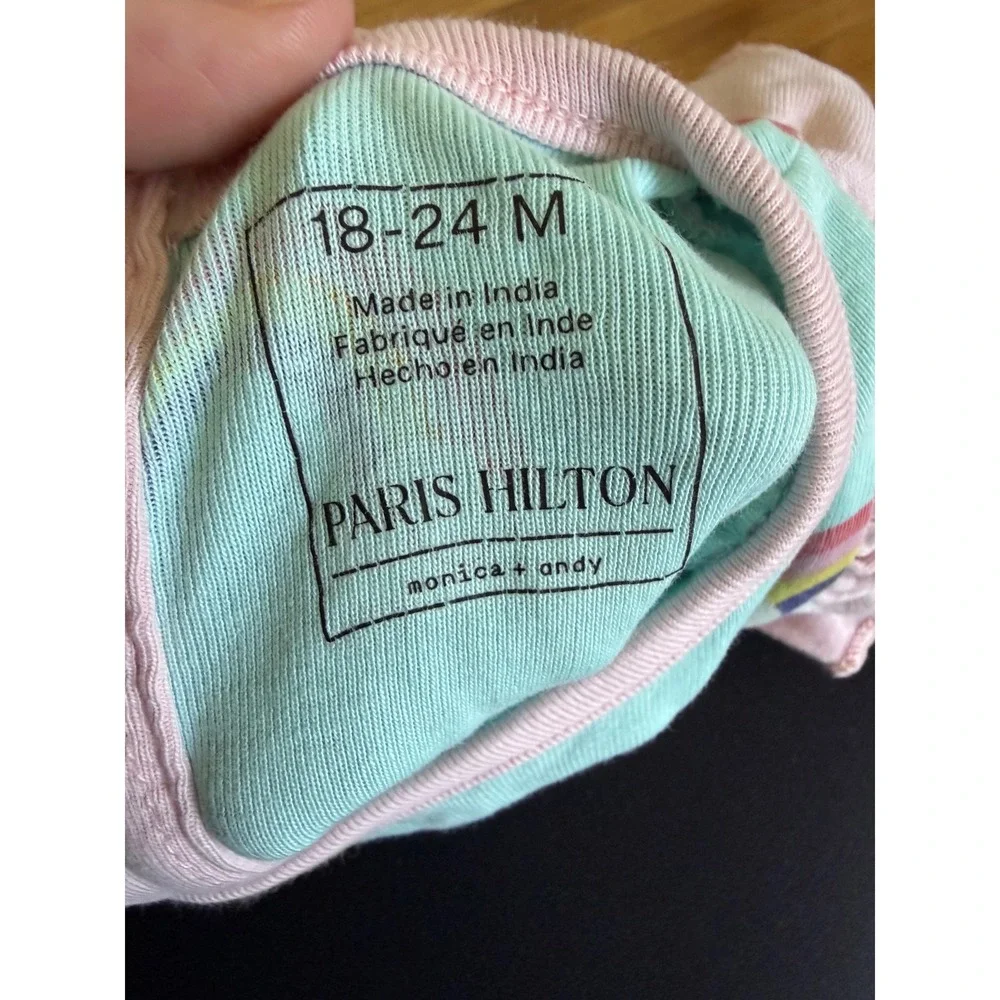 Paris Hilton x Monica + Andy Organic Cotton Baby Double Ruffle Romper‎ Rainbows